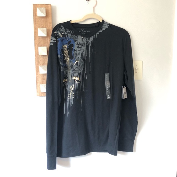 New Marc Ecko Cut Sew Black Long Sleeve 